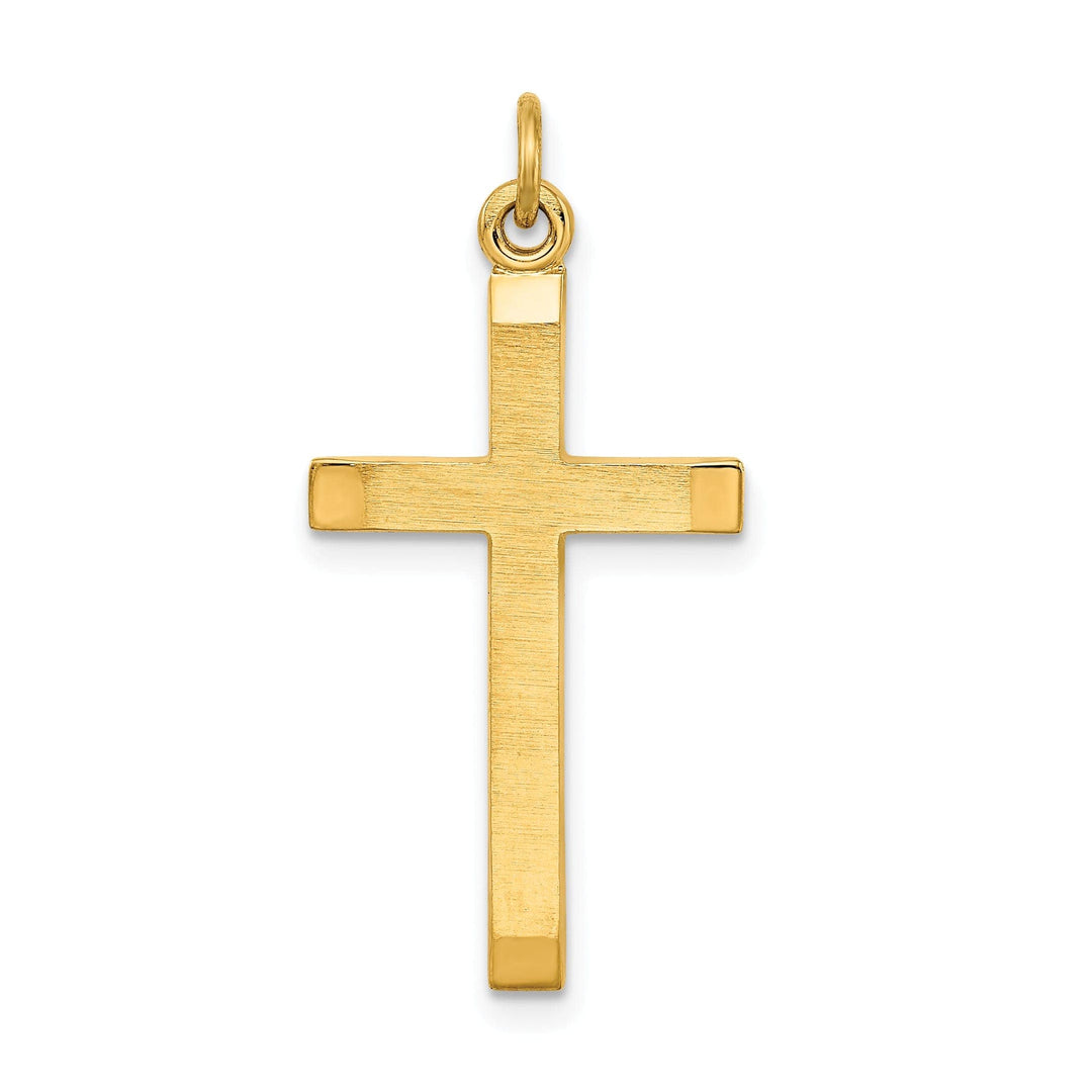 Lovely Rita's Pendants & Charms Sterling Silver Gold-plated Polished and Satin Cross Pendant