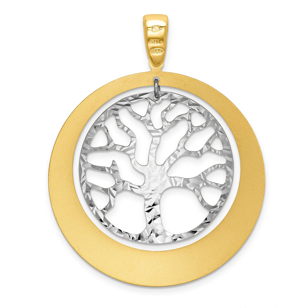 Lovely Rita's Pendants & Charms Sterling Silver Gold-tone Textured Tree Pendant
