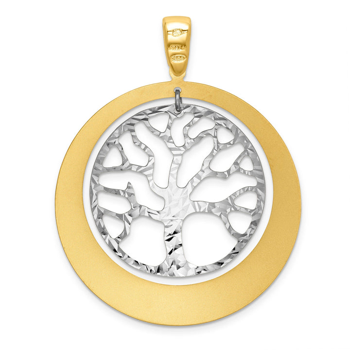Lovely Rita's Pendants & Charms Sterling Silver Gold-tone Textured Tree Pendant