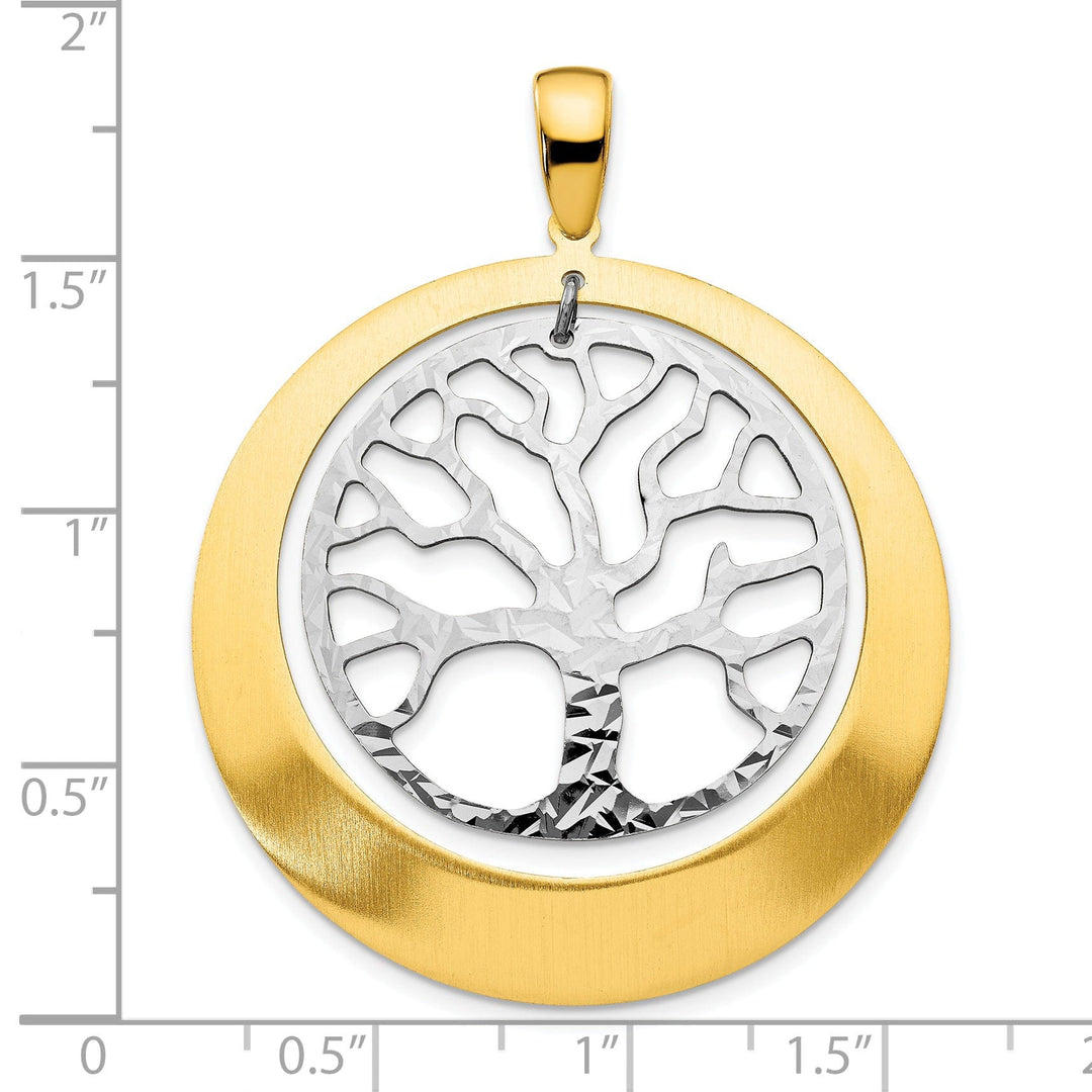 Lovely Rita's Pendants & Charms Sterling Silver Gold-tone Textured Tree Pendant