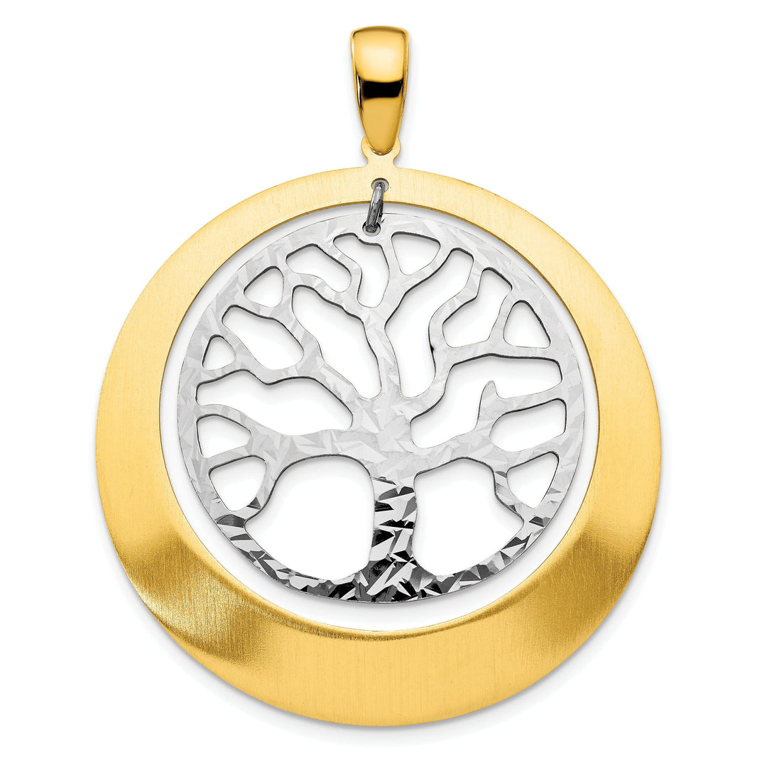 Lovely Rita's Pendants & Charms Sterling Silver Gold-tone Textured Tree Pendant