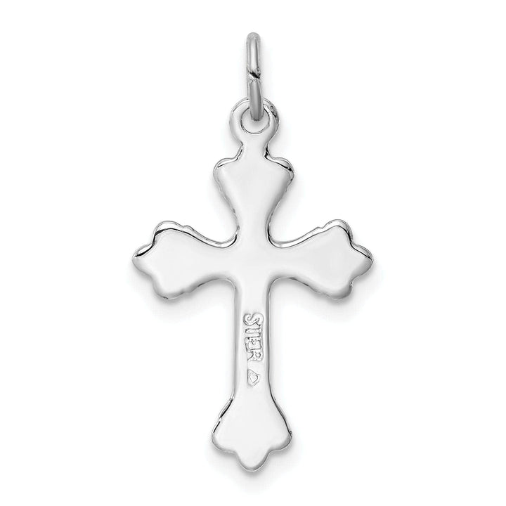 Lovely Rita's Pendants & Charms Sterling Silver Green Enameled Budded Cross Charm
