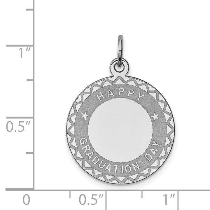 Lovely Rita's Pendants & Charms Sterling Silver Happy Graduation Disc Charm