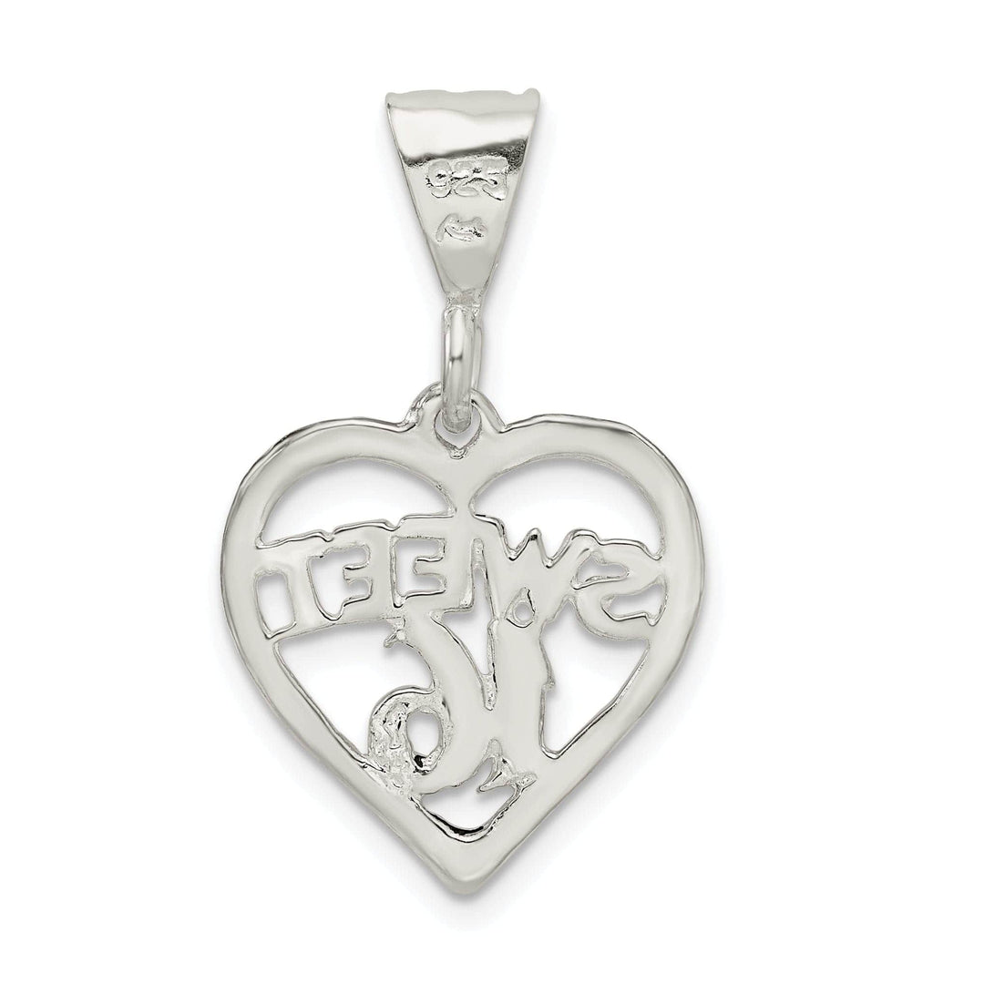 Lovely Rita's Pendants & Charms Sterling Silver Heart Design Sweet 16 Pendant