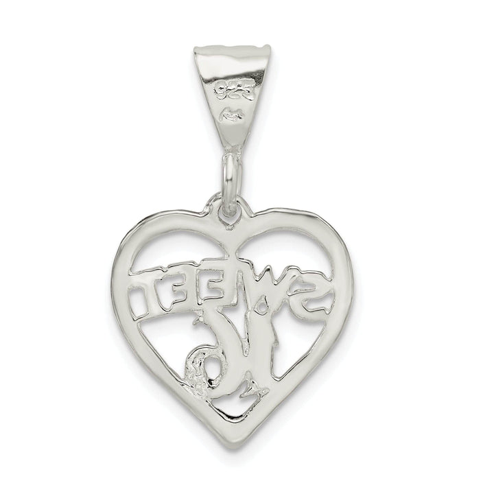 Lovely Rita's Pendants & Charms Sterling Silver Heart Design Sweet 16 Pendant