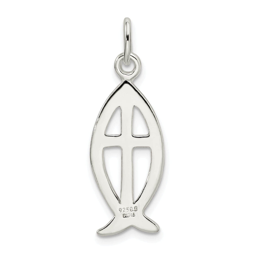 Lovely Rita's Pendants & Charms Sterling Silver Ichthus Fish Cross Charm