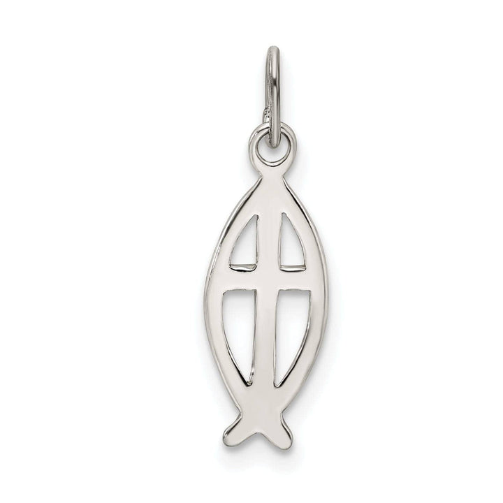 Lovely Rita's Pendants & Charms Sterling Silver Ichthus Fish Cross Charm