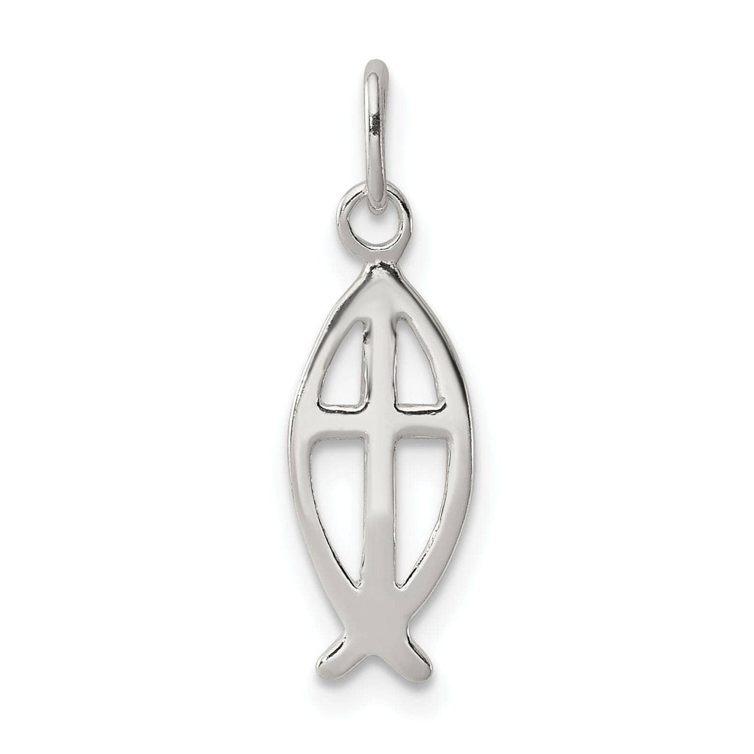 Lovely Rita's Pendants & Charms Sterling Silver Ichthus Fish Cross Charm