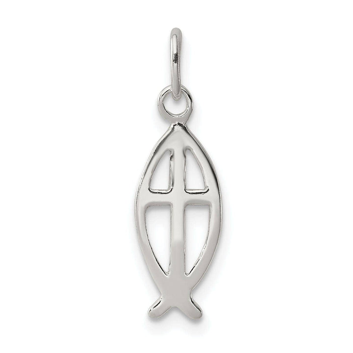 Lovely Rita's Pendants & Charms Sterling Silver Ichthus Fish Cross Charm