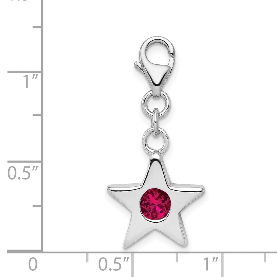 Lovely Rita's Pendants & Charms Sterling Silver July C.Z Birthstone Star Charm