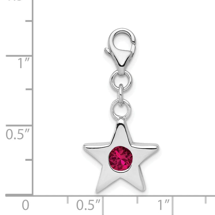 Lovely Rita's Pendants & Charms Sterling Silver July C.Z Birthstone Star Charm