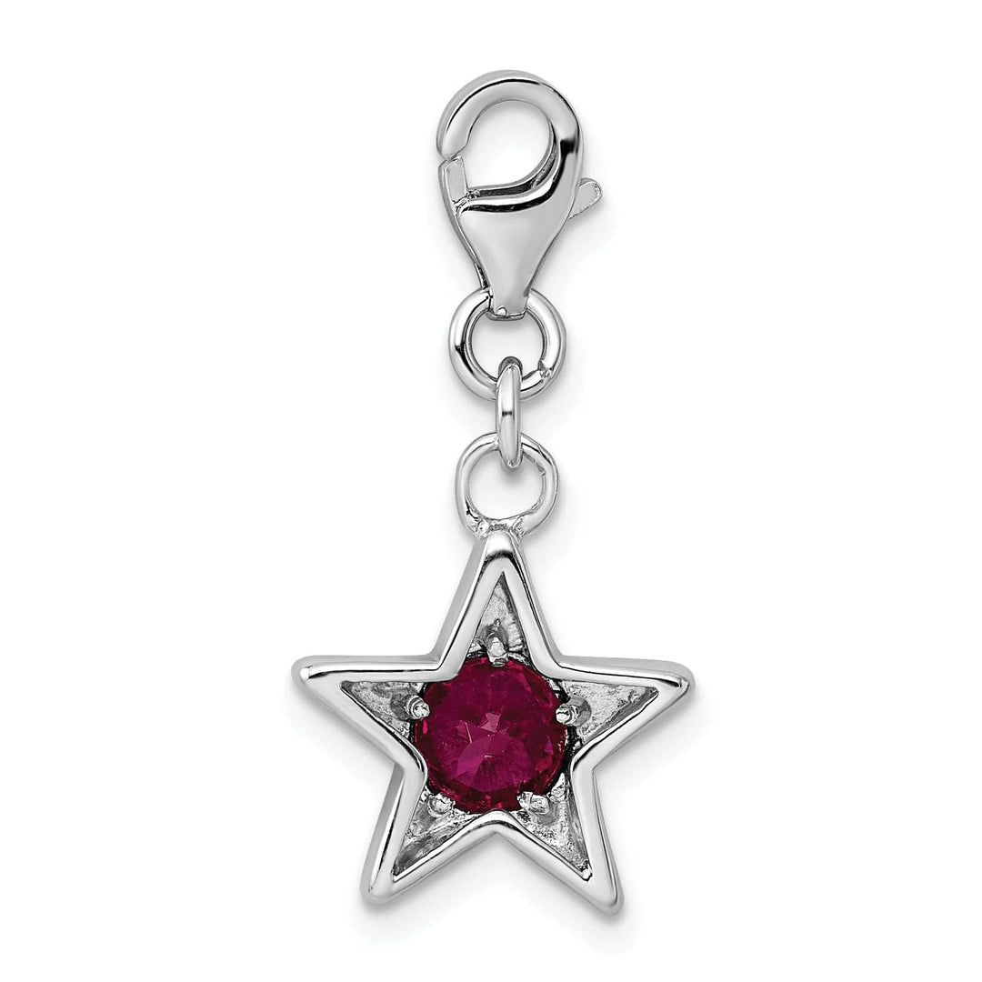 Lovely Rita's Pendants & Charms Sterling Silver July C.Z Birthstone Star Charm