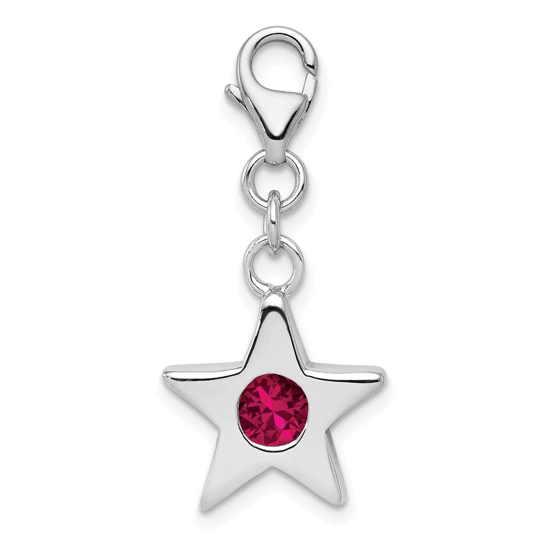 Lovely Rita's Pendants & Charms Sterling Silver July C.Z Birthstone Star Charm