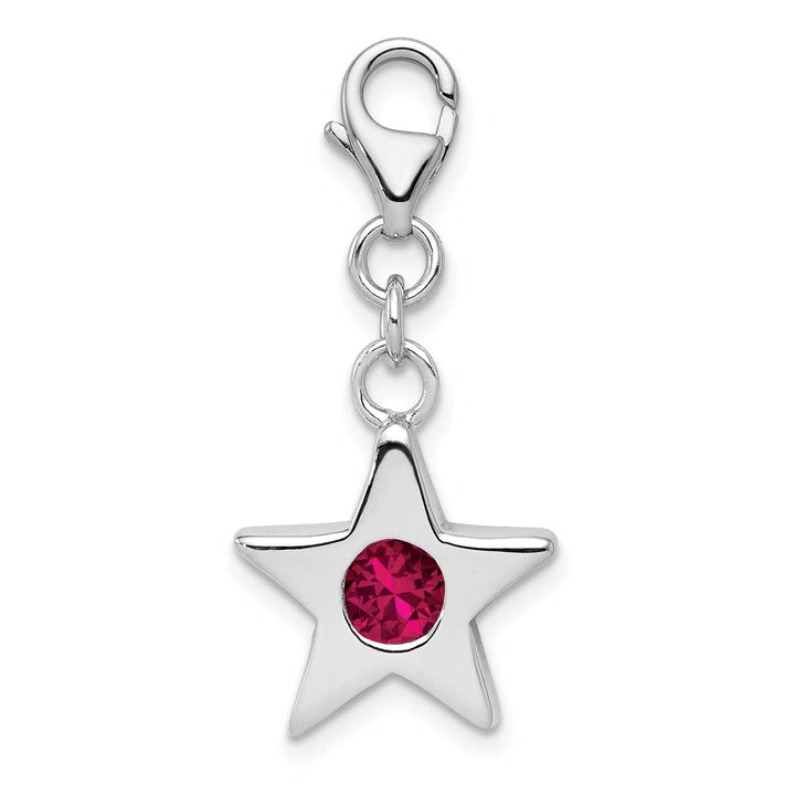 Lovely Rita's Pendants & Charms Sterling Silver July C.Z Birthstone Star Charm
