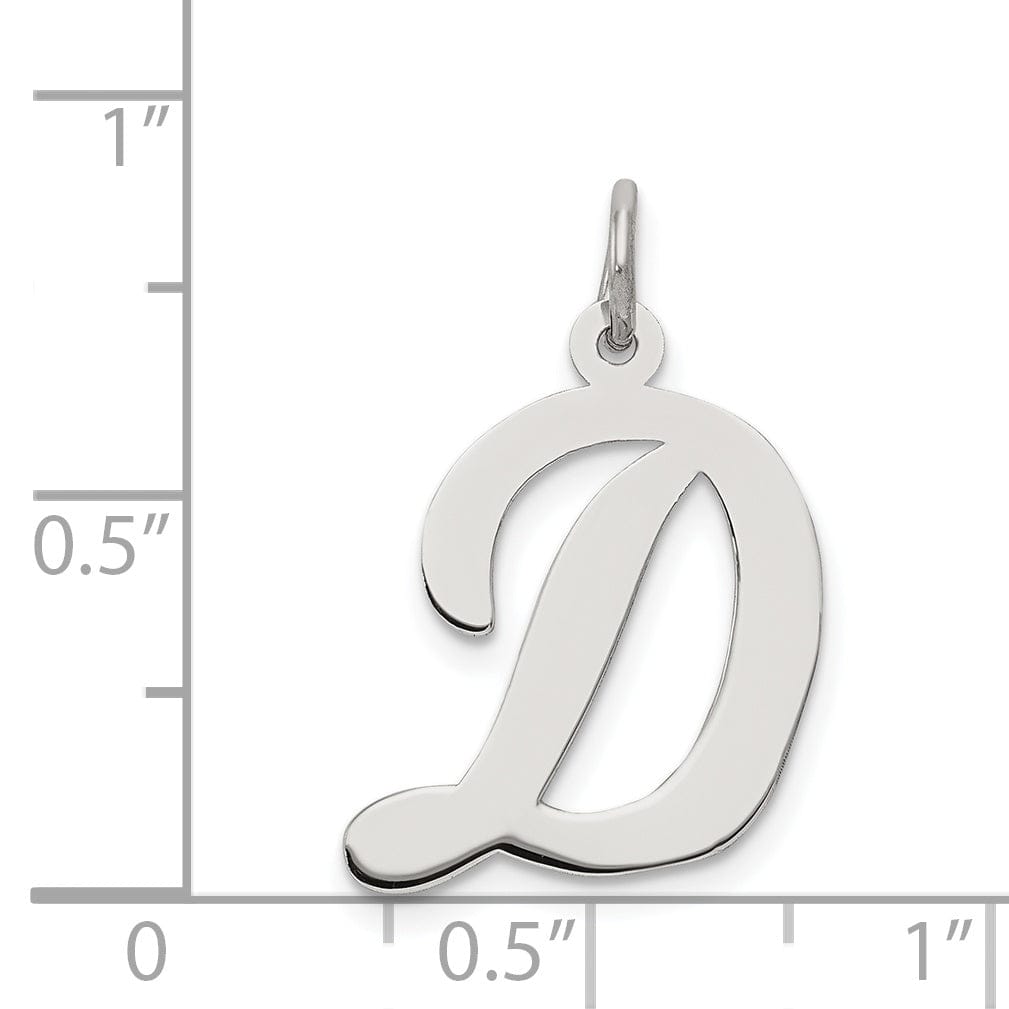 Lovely Rita's Pendants & Charms Sterling Silver Large Script Initial D Charm
