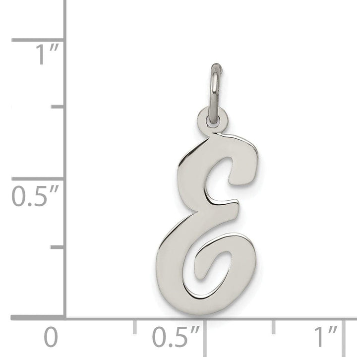 Lovely Rita's Pendants & Charms Sterling Silver Large Script Initial E Charm