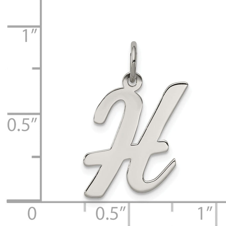 Lovely Rita's Pendants & Charms Sterling Silver Large Script Initial H Charm