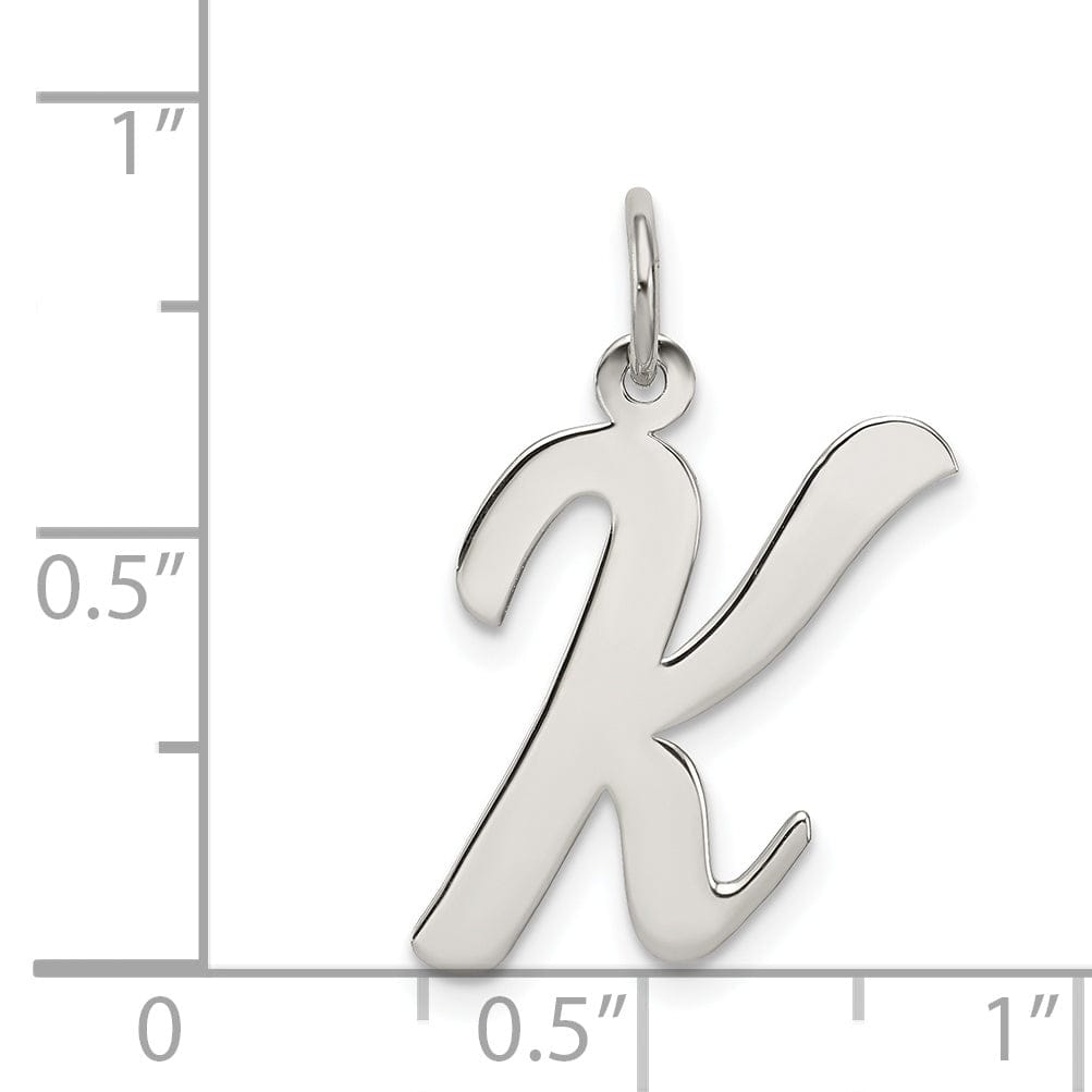 Lovely Rita's Pendants & Charms Sterling Silver Large Script Initial K Charm