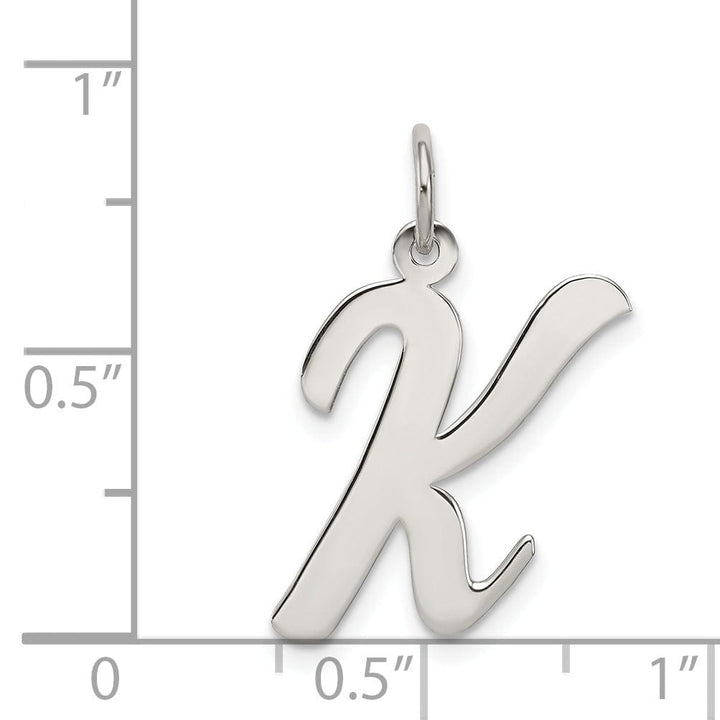 Lovely Rita's Pendants & Charms Sterling Silver Large Script Initial K Charm