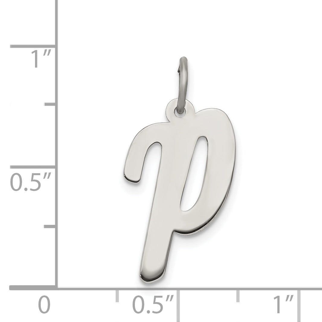 Lovely Rita's Pendants & Charms Sterling Silver Large Script Initial P Charm