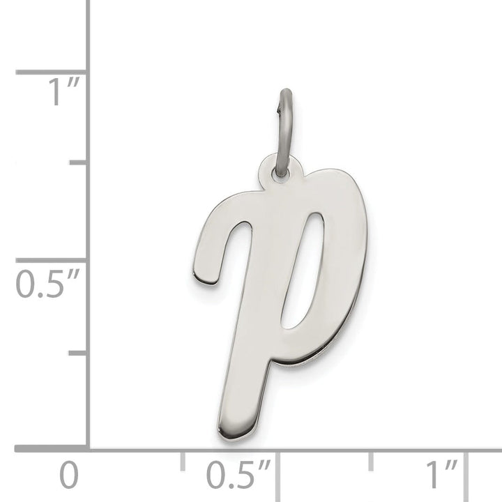 Lovely Rita's Pendants & Charms Sterling Silver Large Script Initial P Charm