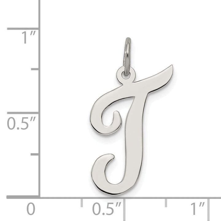 Lovely Rita's Pendants & Charms Sterling Silver Large Script Initial T Charm