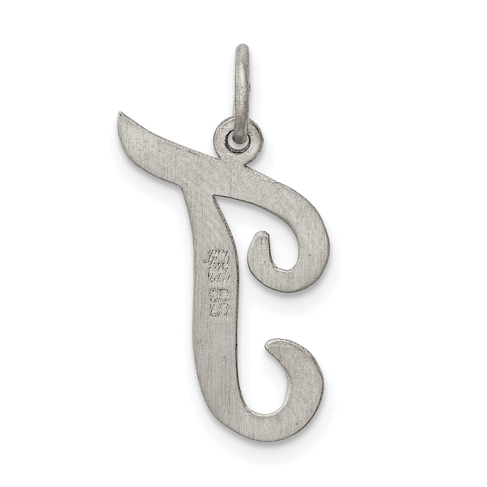 Lovely Rita's Pendants & Charms Sterling Silver Large Script Initial T Charm