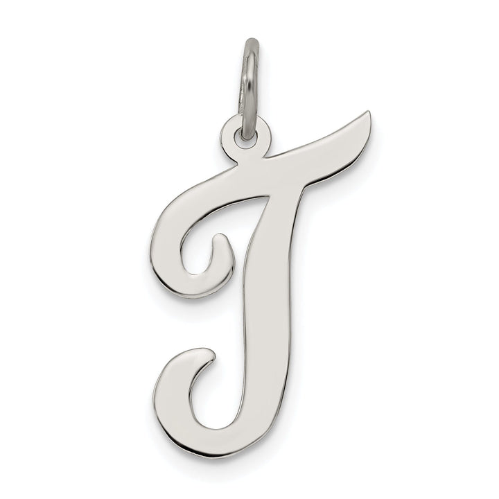 Lovely Rita's Pendants & Charms Sterling Silver Large Script Initial T Charm
