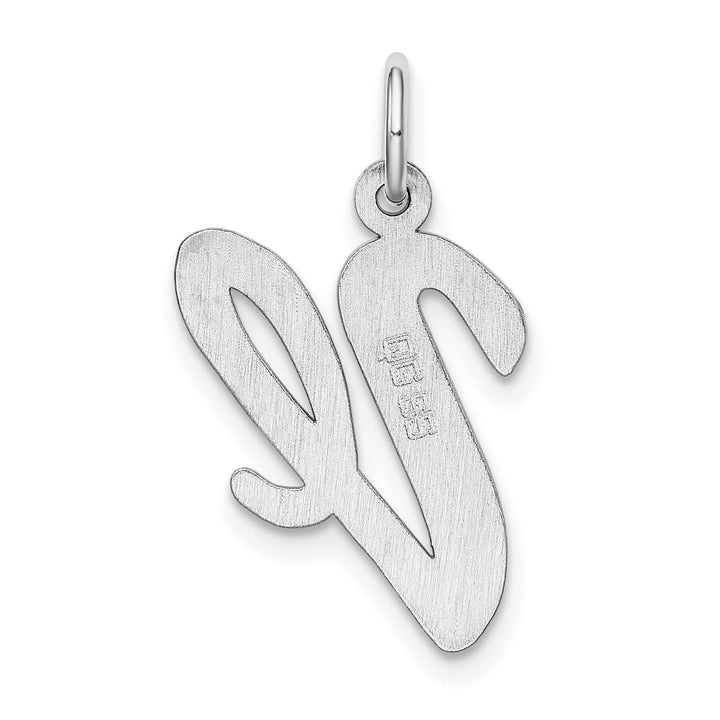 Lovely Rita's Pendants & Charms Sterling Silver Large Script Initial V Charm