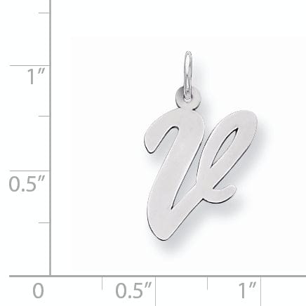 Lovely Rita's Pendants & Charms Sterling Silver Large Script Initial V Charm