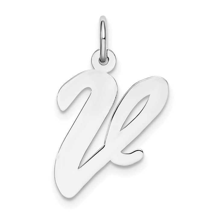 Lovely Rita's Pendants & Charms Sterling Silver Large Script Initial V Charm