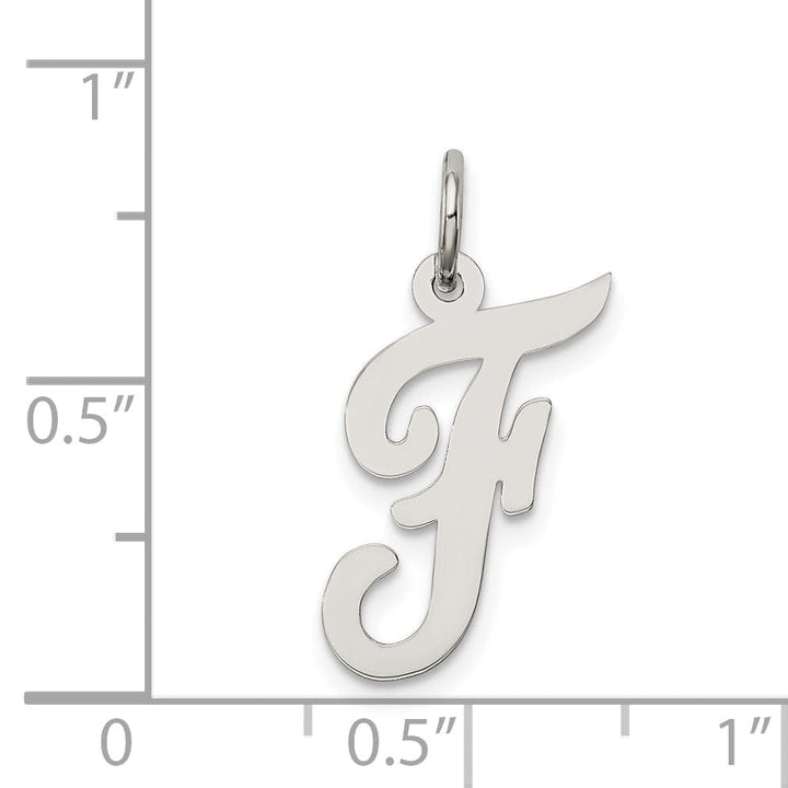 Lovely Rita's Pendants & Charms Sterling Silver Medium Script Initial F Charm