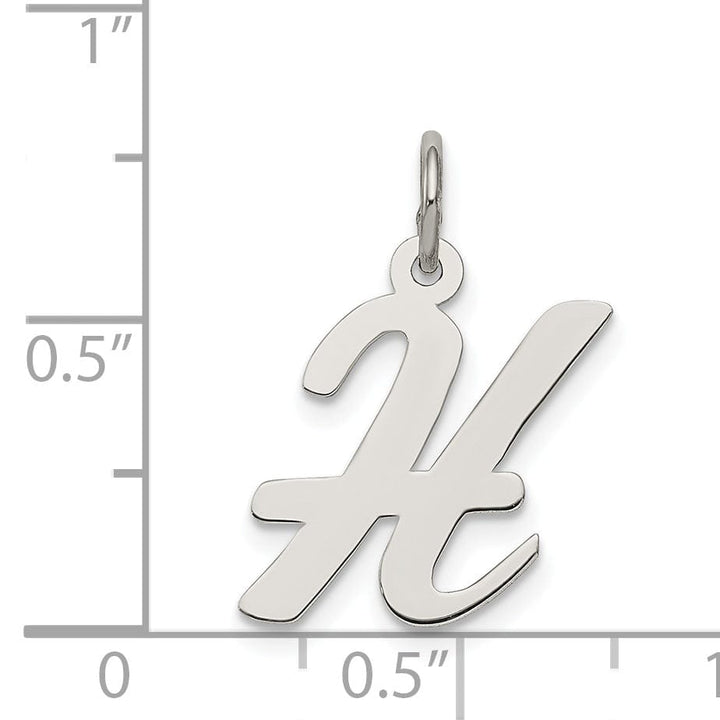 Lovely Rita's Pendants & Charms Sterling Silver Medium Script Initial H Charm