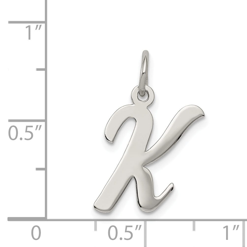 Lovely Rita's Pendants & Charms Sterling Silver Medium Script Initial K Charm