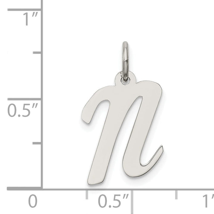 Lovely Rita's Pendants & Charms Sterling Silver Medium Script Initial N Charm