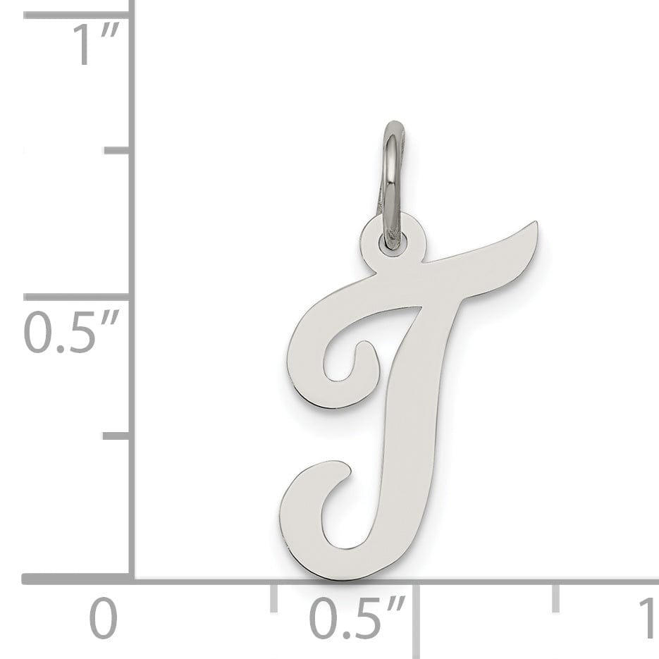 Lovely Rita's Pendants & Charms Sterling Silver Medium Script Initial T Charm