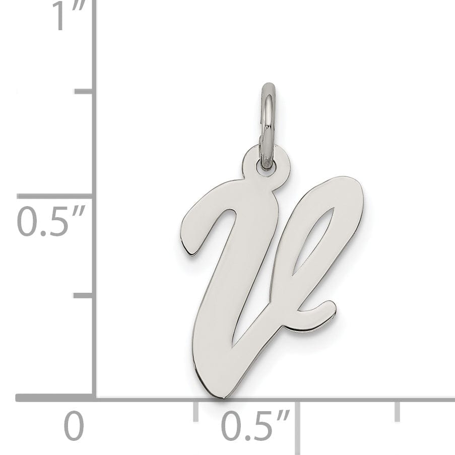 Lovely Rita's Pendants & Charms Sterling Silver Medium Script Initial V Charm