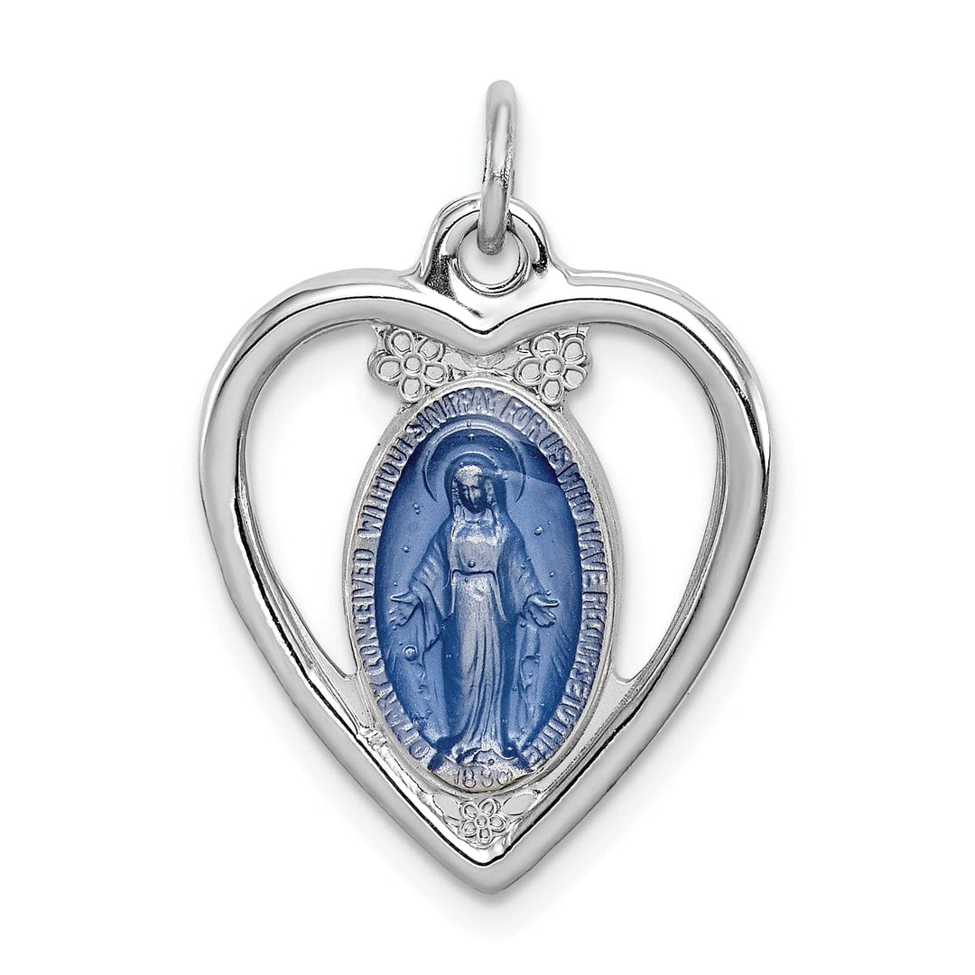 Lovely Rita's Pendants & Charms Sterling Silver Miraculous Heart Medal