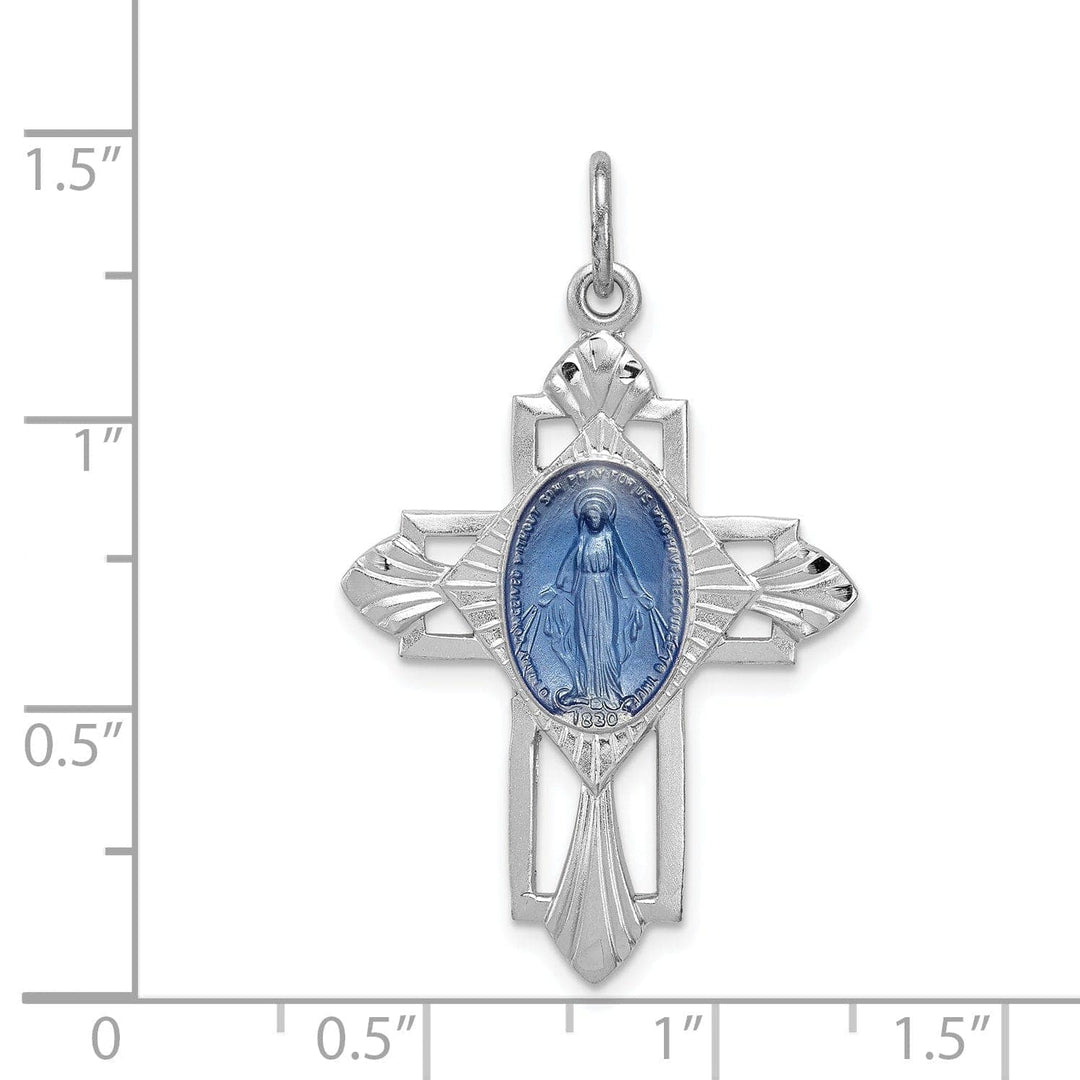 Lovely Rita's Pendants & Charms Sterling Silver Miraculous Medal Cross Pendant