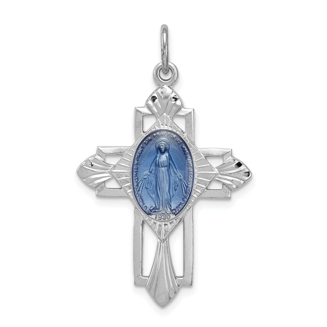 Lovely Rita's Pendants & Charms Sterling Silver Miraculous Medal Cross Pendant