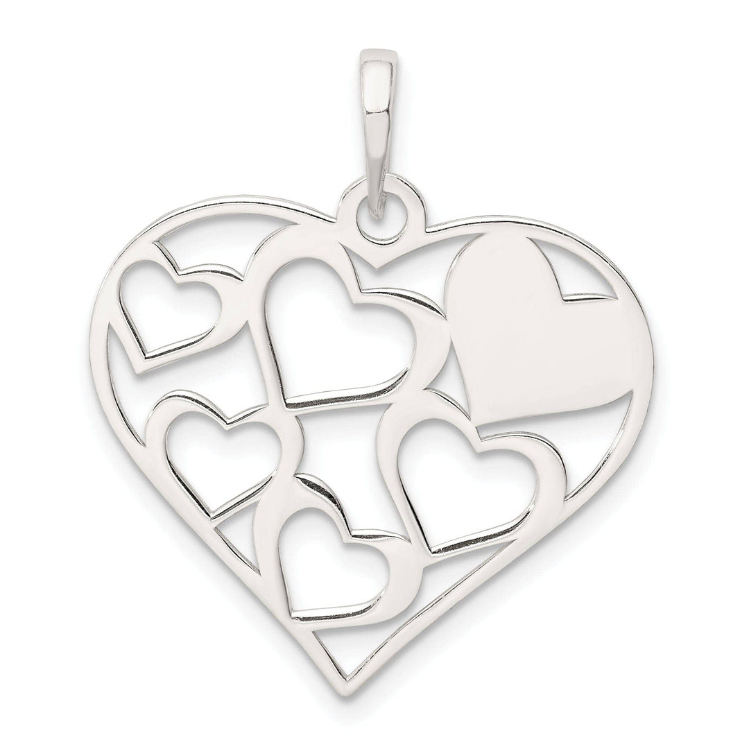 Lovely Rita's Pendants & Charms Sterling Silver Mom with Cut Out Hearts Pendant