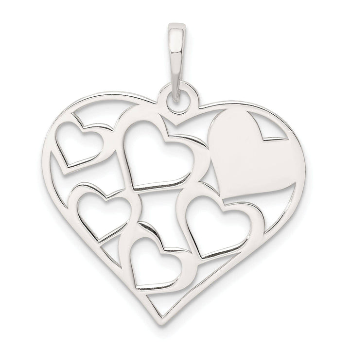Lovely Rita's Pendants & Charms Sterling Silver Mom with Cut Out Hearts Pendant