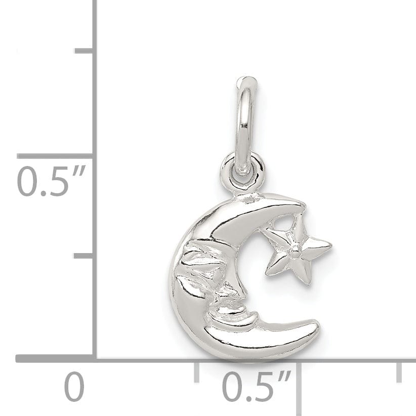Lovely Rita's Pendants & Charms Sterling Silver Moon and Star Charm Pendant