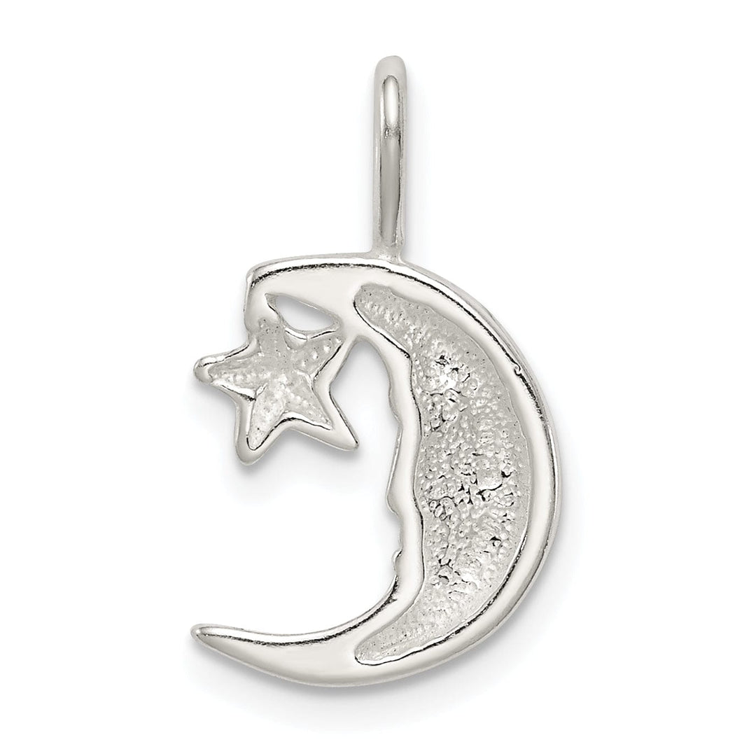 Lovely Rita's Pendants & Charms Sterling Silver Moon with Star Charm Pendant