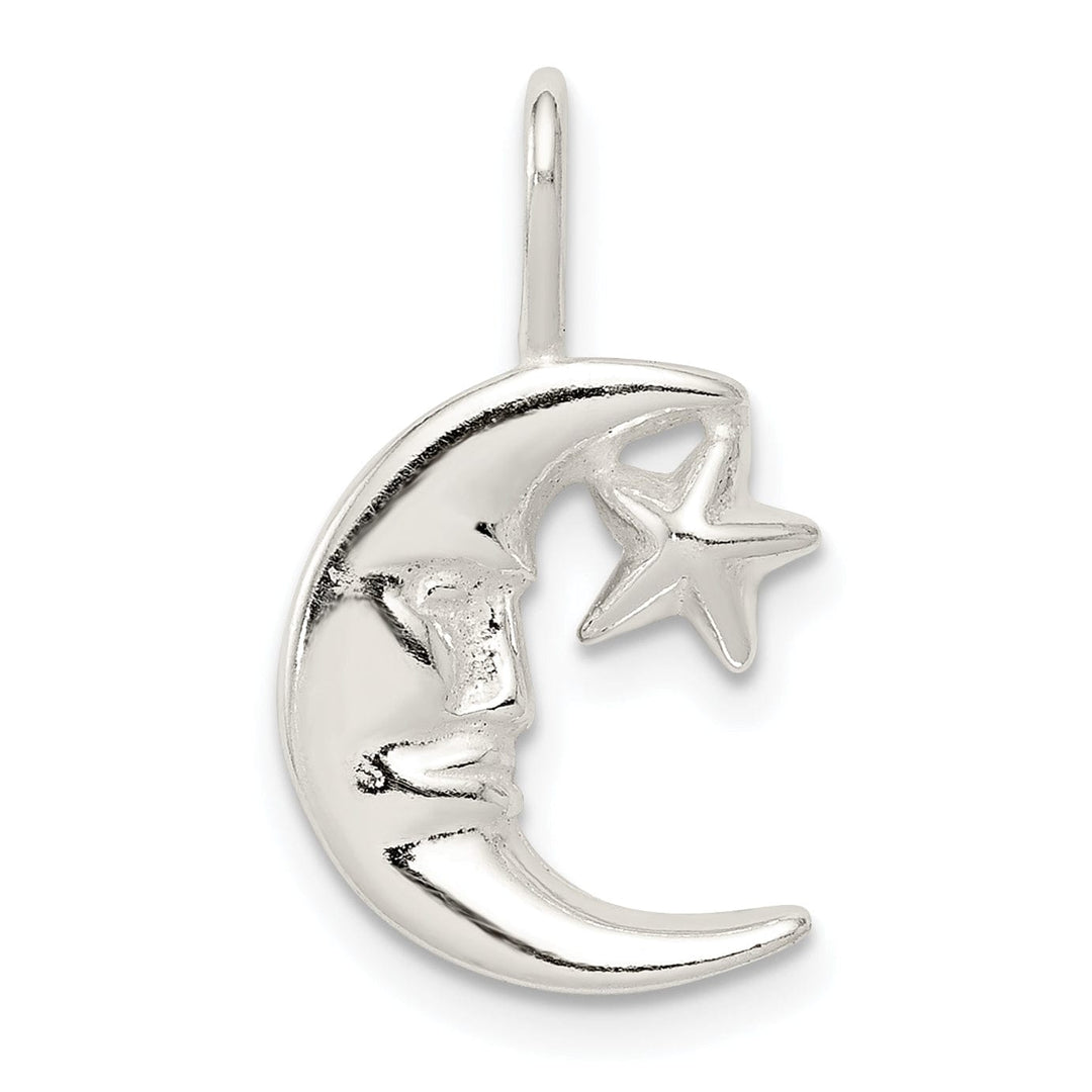 Lovely Rita's Pendants & Charms Sterling Silver Moon with Star Charm Pendant