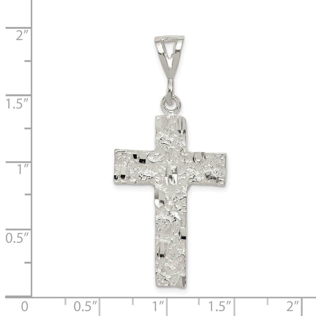 Lovely Rita's Pendants & Charms Sterling Silver Nugget Cross Pendant