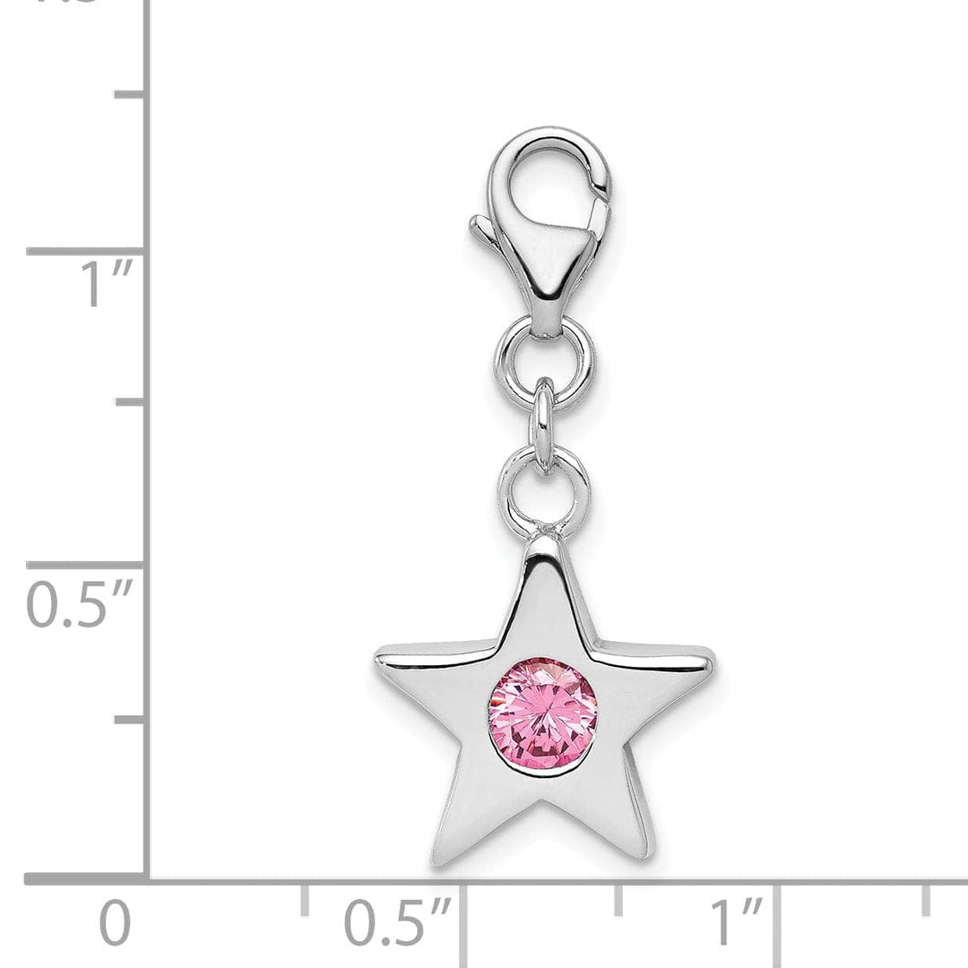 Lovely Rita's Pendants & Charms Sterling Silver October CZ Birthstone Star Charm