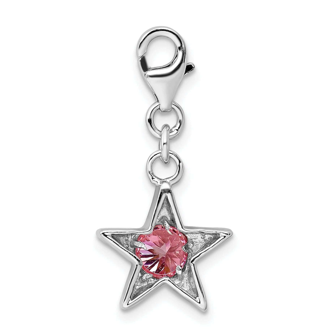 Lovely Rita's Pendants & Charms Sterling Silver October CZ Birthstone Star Charm