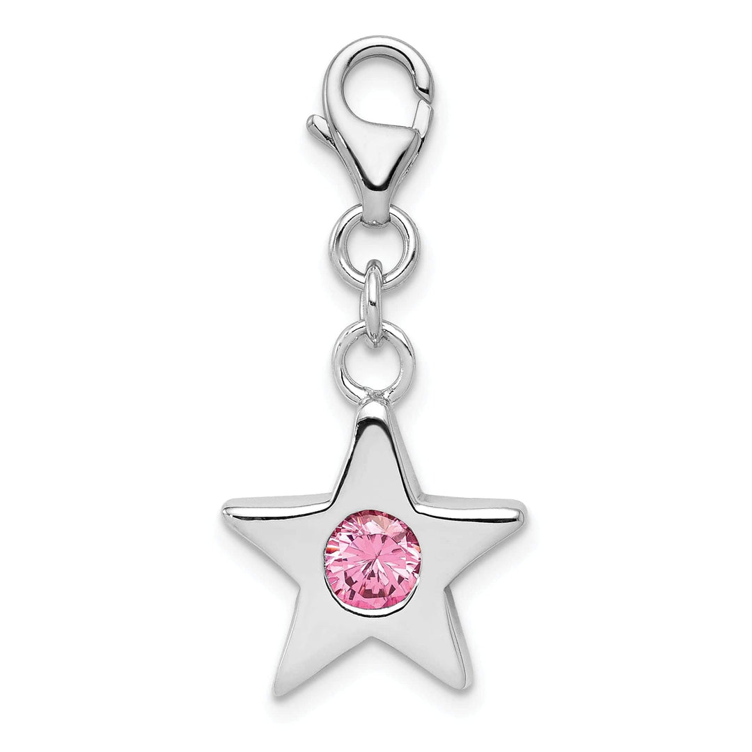 Lovely Rita's Pendants & Charms Sterling Silver October CZ Birthstone Star Charm