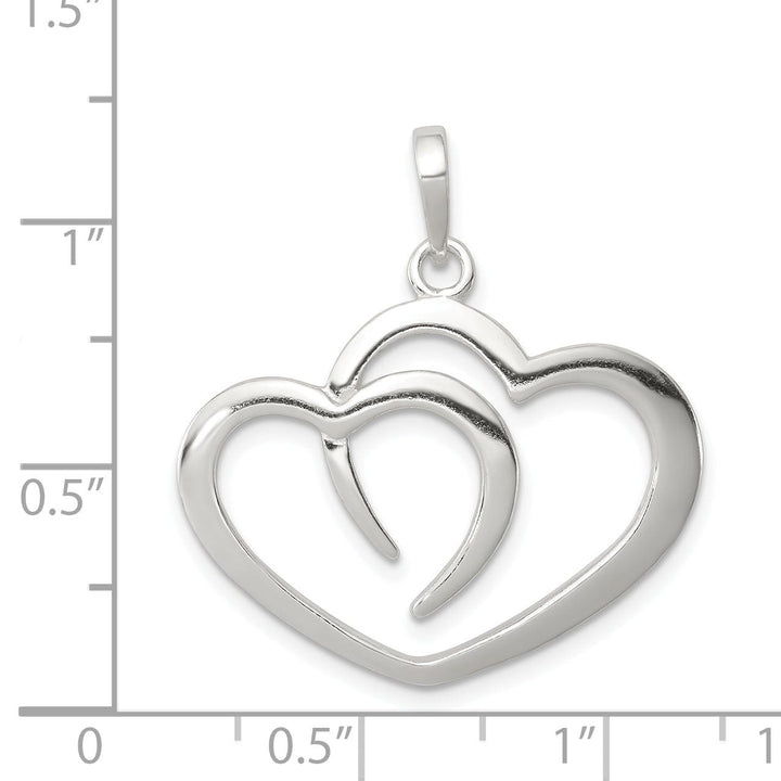 Lovely Rita's Pendants & Charms Sterling Silver Open Double Heart Pendant